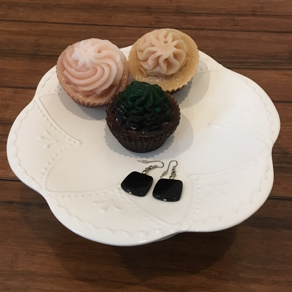 Black Square Dangle Earrings